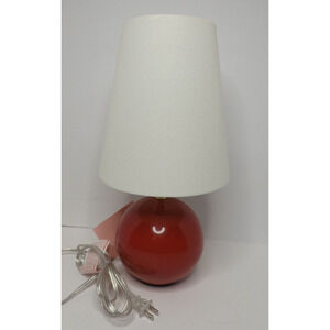 NEW Kate Spade New York Small Table Lamp with Red Sphere Ball and White Shade